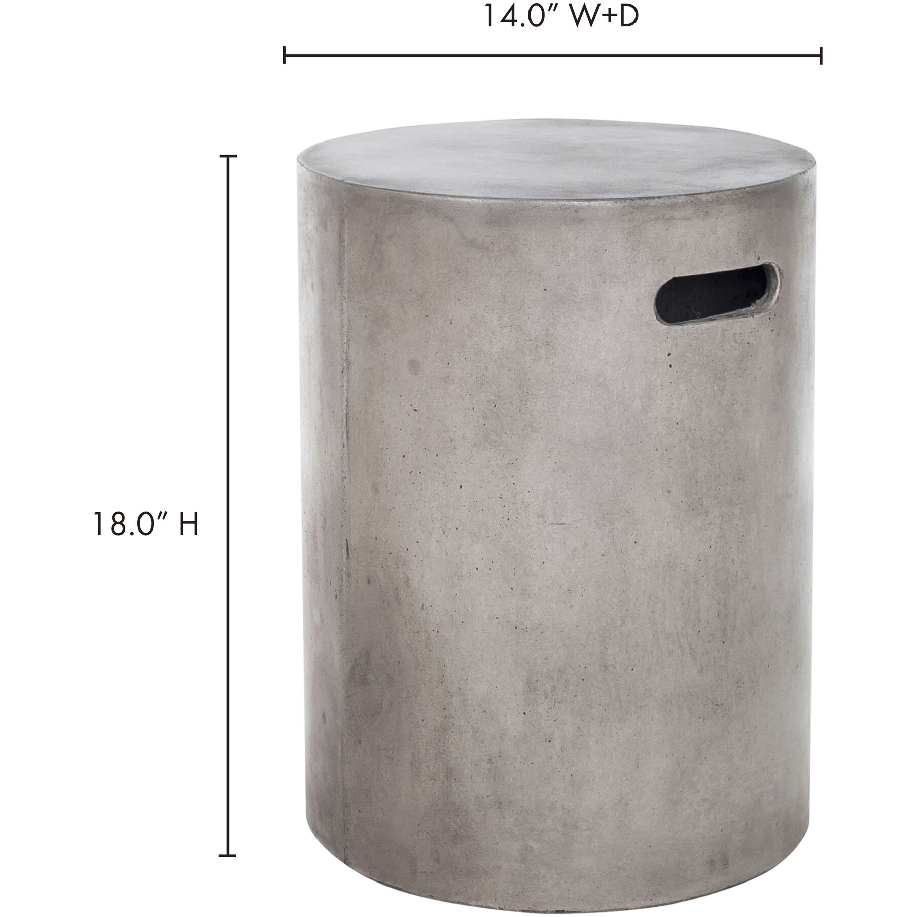 Cato 18 inch Grey Outdoor Stool