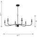Abells 6 Light 40.13 inch Midnight Black Chandelier Ceiling Light
