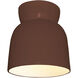 Radiance Collection - Hourglass 1 Light 7.5 inch Canyon Clay Flush-Mount Ceiling Light in Replaceable Bulb, Form+Finish+Function