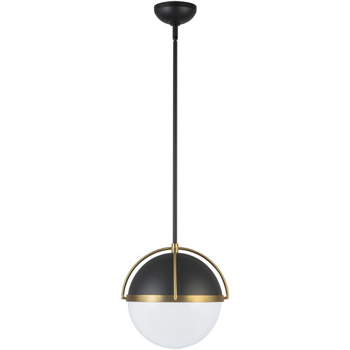 Dahlia 1 Light 15.4 inch Black and Brushed Brass Pendant Ceiling Light