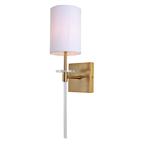 Sutton 1 Light 5 inch Satin Brass Wall Sconce Wall Light in Rubbed Brass
