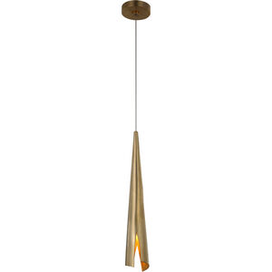 Visual Comfort Signature Collection Kelly Wearstler Piel LED 3.5 inch Antique-Burnished Brass Wrapped Pendant Ceiling Light KW5630AB - Open Box