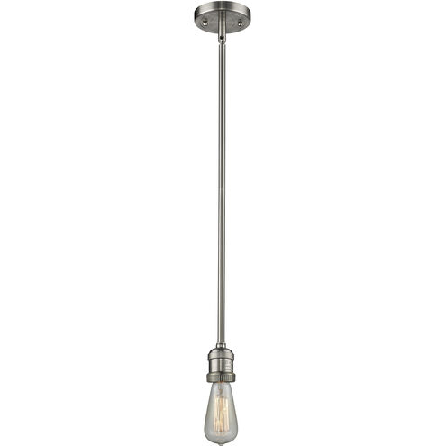 Franklin Restoration Bell LED 12 inch Brushed Satin Nickel Mini Pendant Ceiling Light in Clear Deco Swirl
