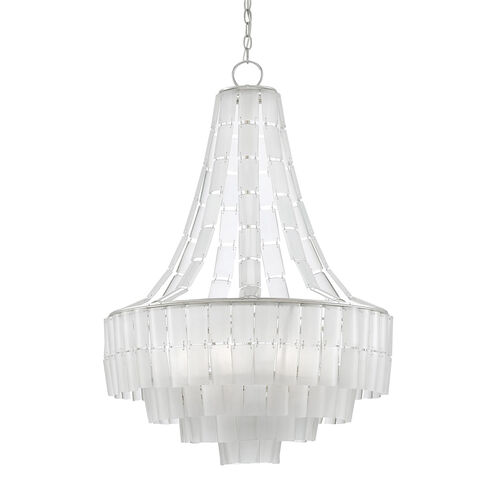 Vintner Blanc 7 Light 27 inch Contemporary Silver Leaf/Opaque White Chandelier Ceiling Light