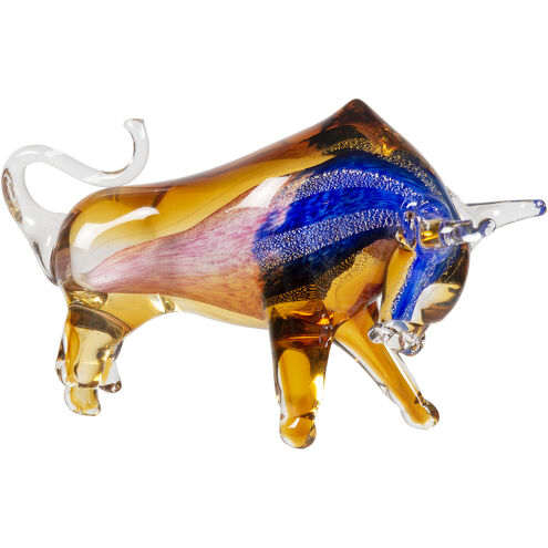 Rave Bull Handcrafted Art Glass Figurine