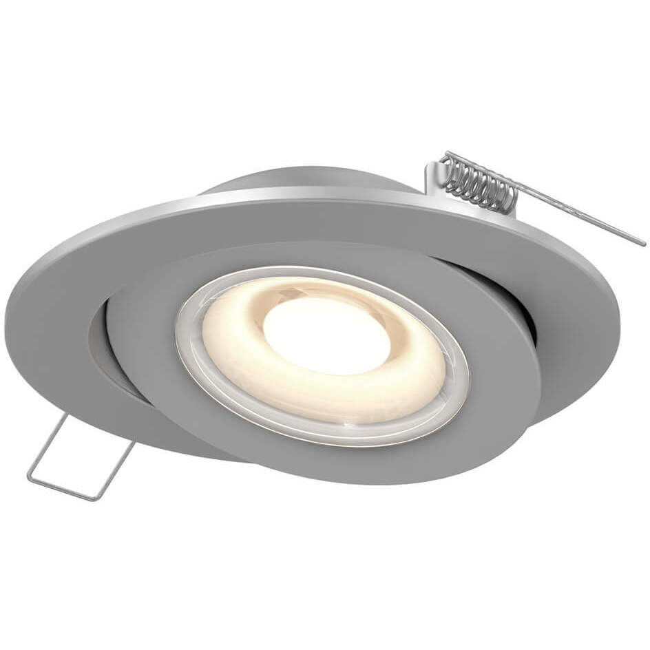 Pivot Satin Nickel Regressed in Color Temperature Changing, Flat Gimbal Light
