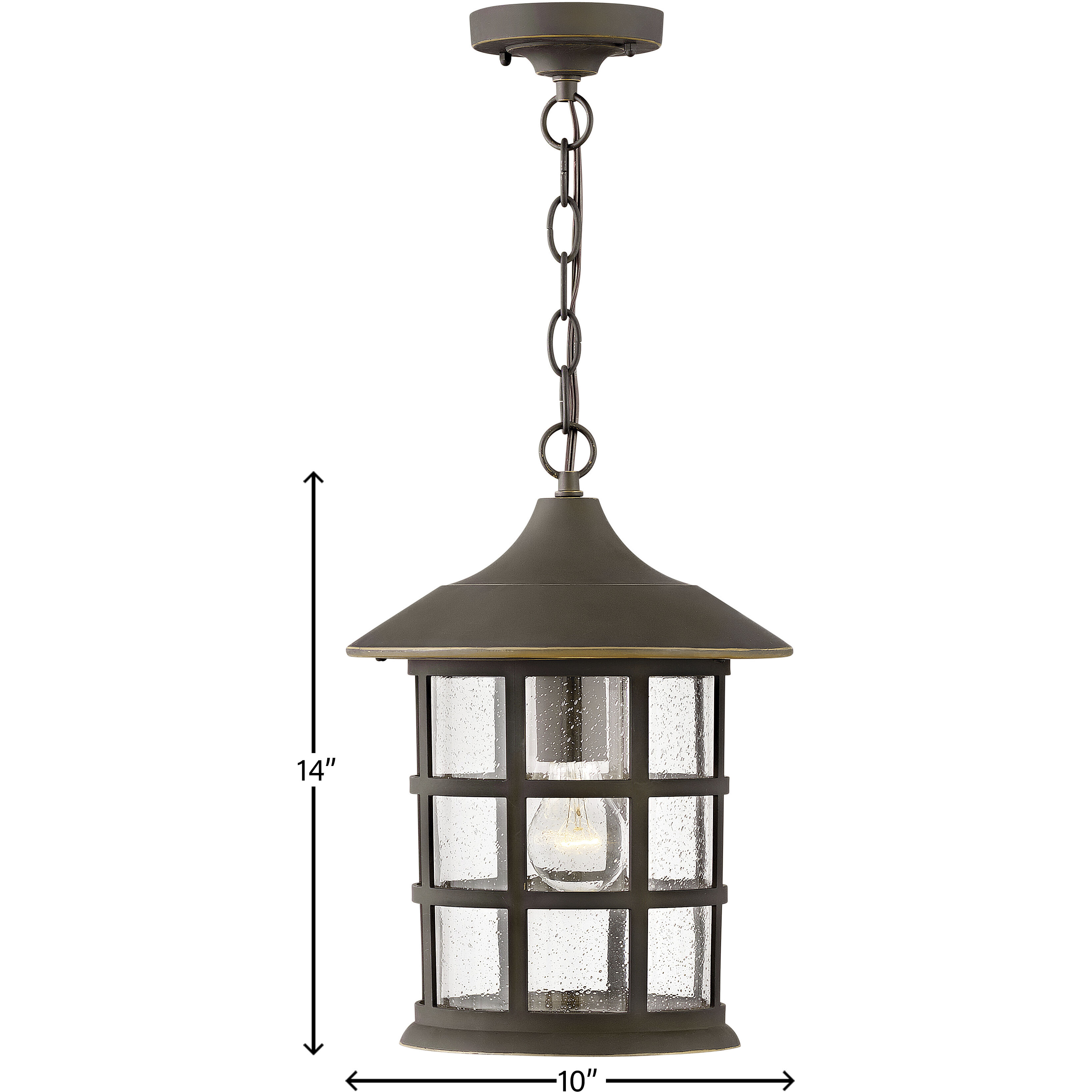 Freeport Coastal Elements 1 Light 10 inch Oil Rubbed Bronze Outdoor Hanging Lantern