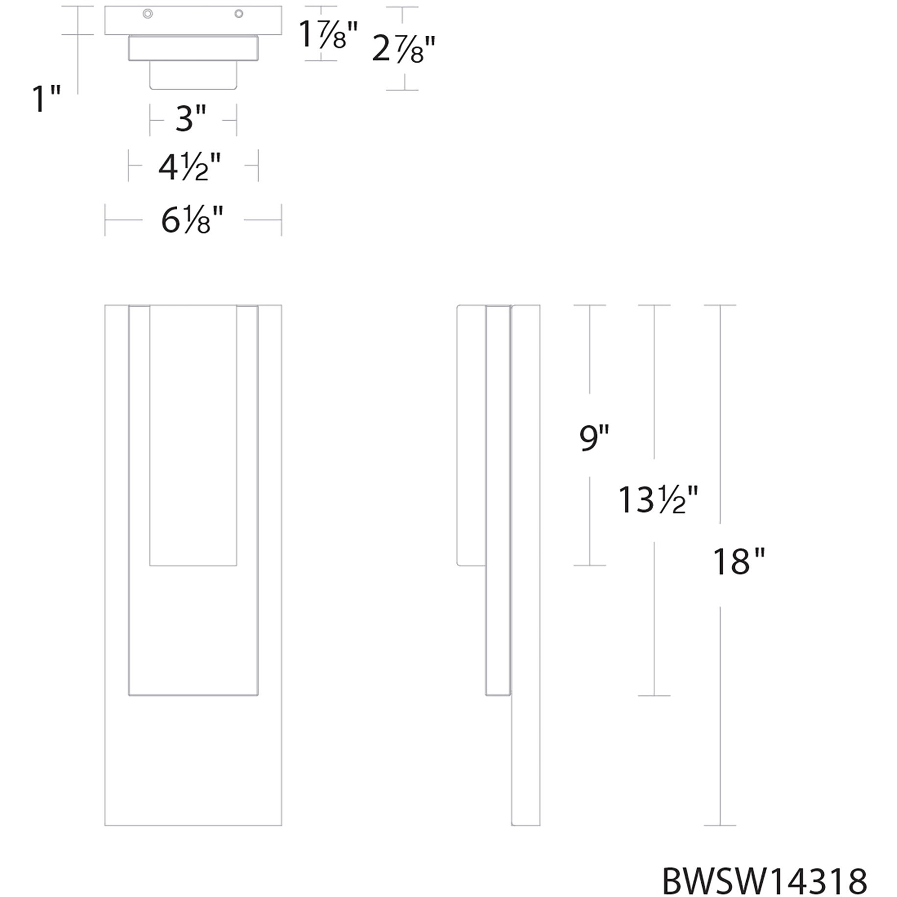 Vail LED 18 inch Black Outdoor Wall Light, Beyond