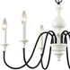 Val de Loire 6 Light 28 inch Textured White with Black Chandelier Ceiling Light