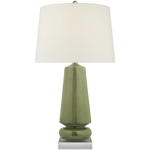 Chapman & Myers Parisienne 35 inch 150 watt Shellish Kiwi Table Lamp Portable Light in Linen, Medium