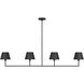 Drew & Jonathan Ender 4 Light 56 inch Midnight Black Linear Chandelier Ceiling Light, Large