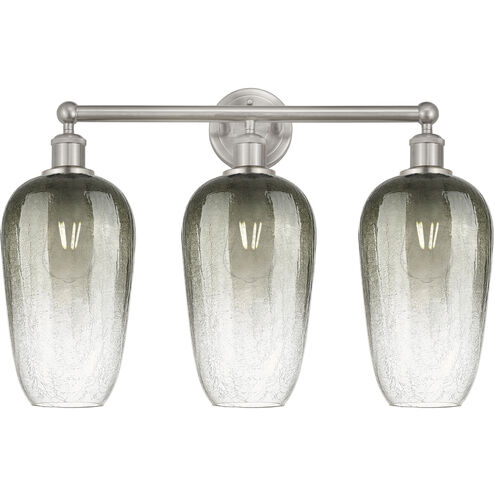 Edison Brookhaven Flute 3 Light 25 inch Brushed Satin Nickel Bath Vanity Light Wall Light in Slate Glass