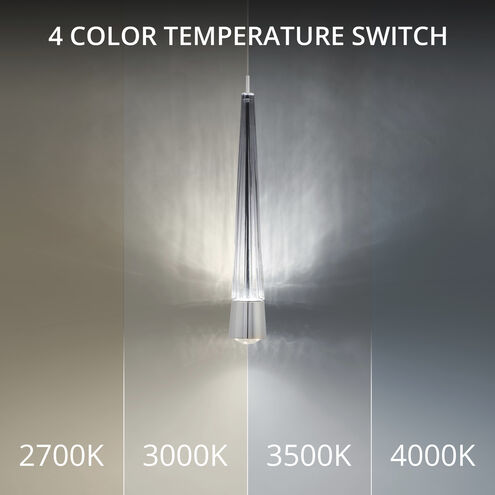 Quill LED 2.34 inch Chrome Pendant Ceiling Light in 3500K, dweLED