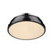 Duncan 2 Light 14 inch Chrome Flush Mount Ceiling Light in Black, Damp