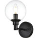 Jaelynn 1 Light 6 inch Black Bath Sconce Wall Light