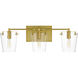 Arlo 3 Light 23 inch Black/Satin Brass Bath Vanity Light Wall Light