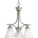 Trinity 3 Light 19 inch Brushed Nickel Chandelier Ceiling Light