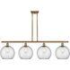 Ballston Large Farmhouse Chicken Wire LED 48 inch Brushed Brass Island Light Ceiling Light, Ballston