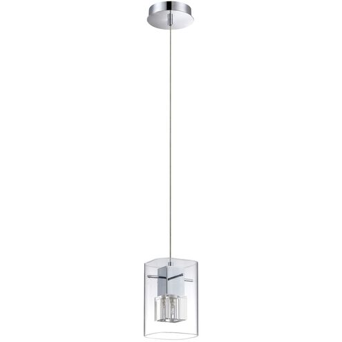 Metro 1 Light 5 inch Chrome Pendant Ceiling Light