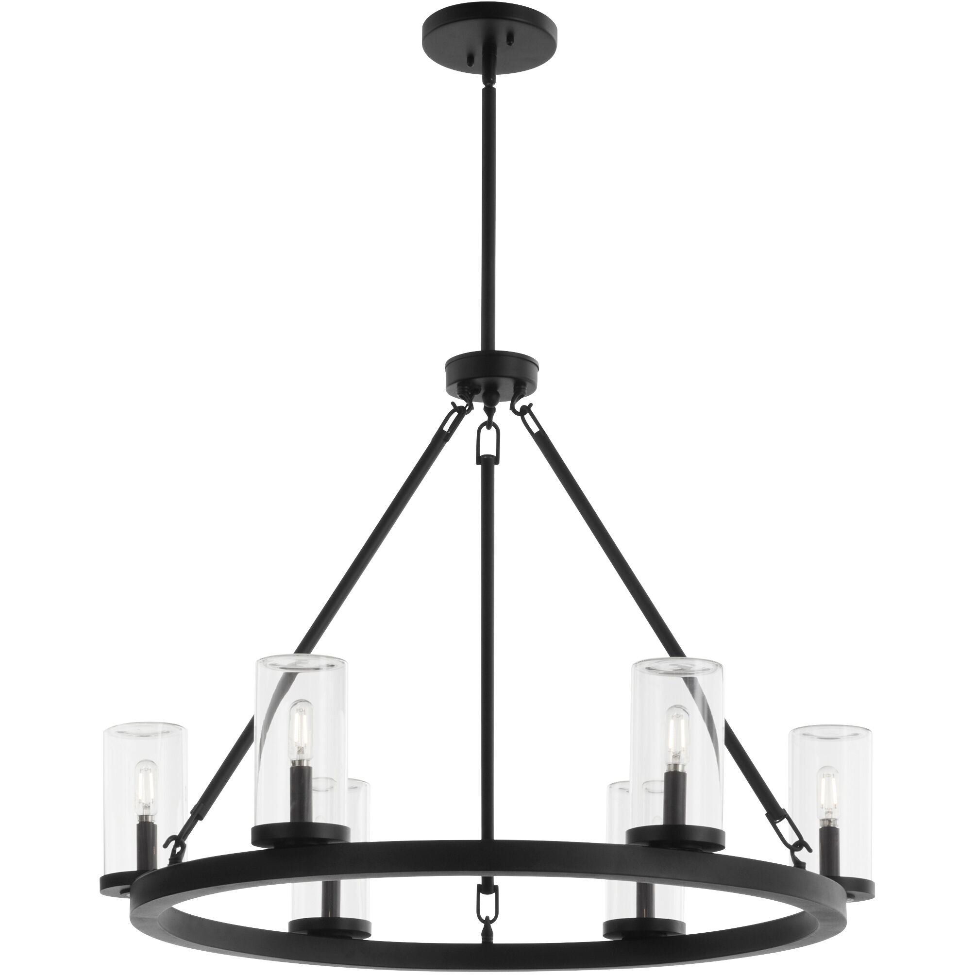 Gentry 6 Light 32 inch Matte Black Chandelier Ceiling Light