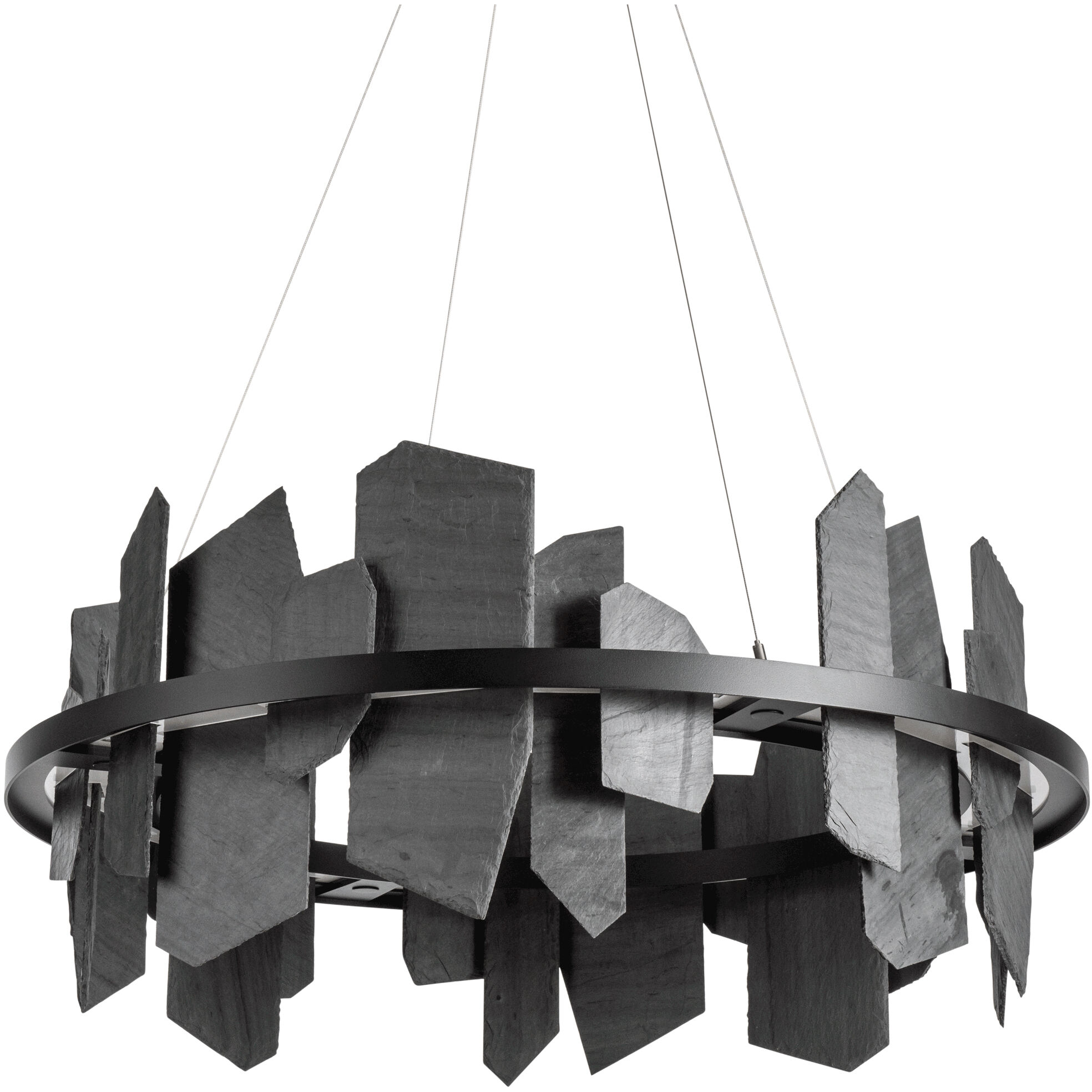 Ardesia LED 38 inch Black Pendant Ceiling Light, Circular