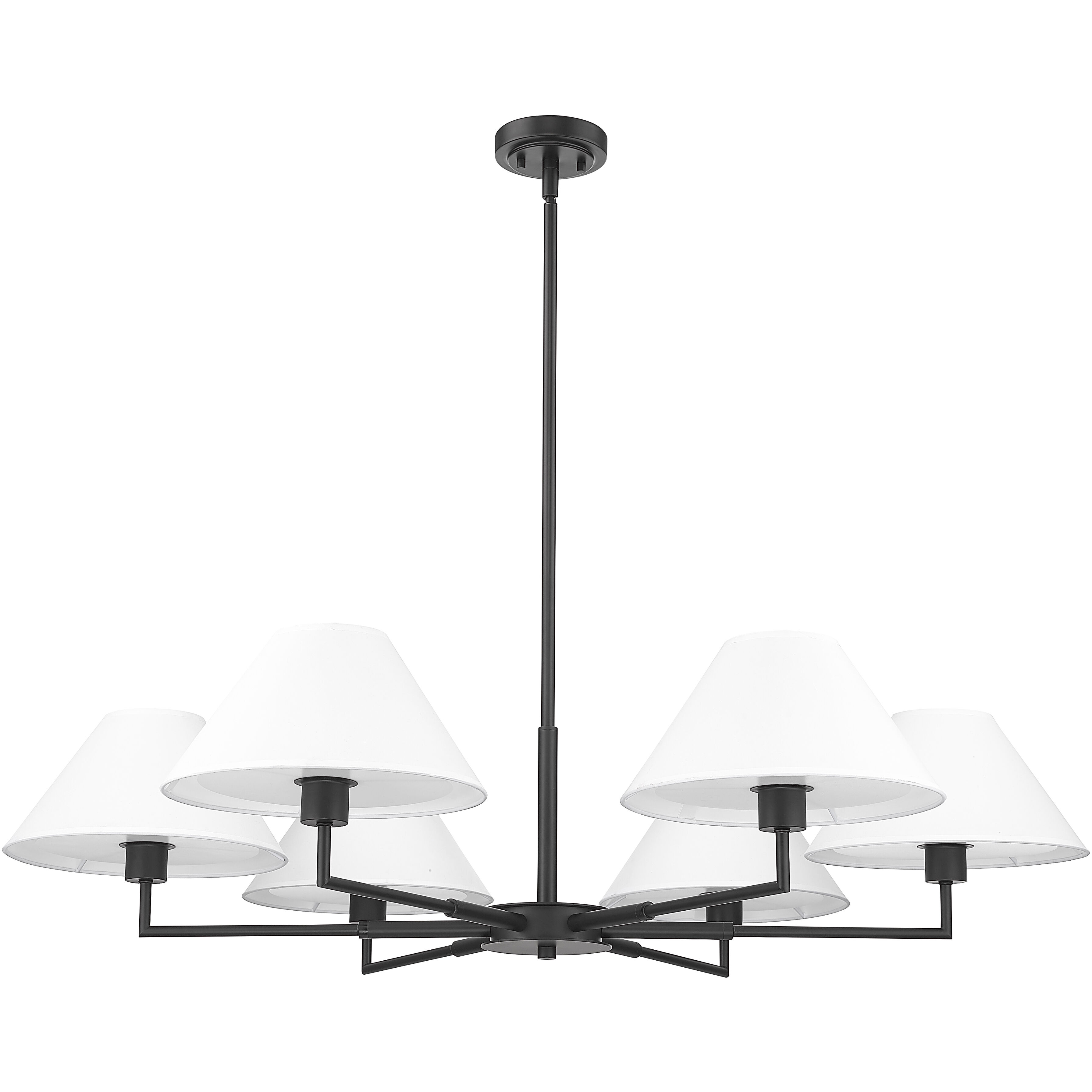 Leila 6 Light 44 inch Matte Black Chandelier Ceiling Light