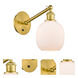 Ballston Belfast LED 6 inch Satin Gold Sconce Wall Light in Matte White Glass