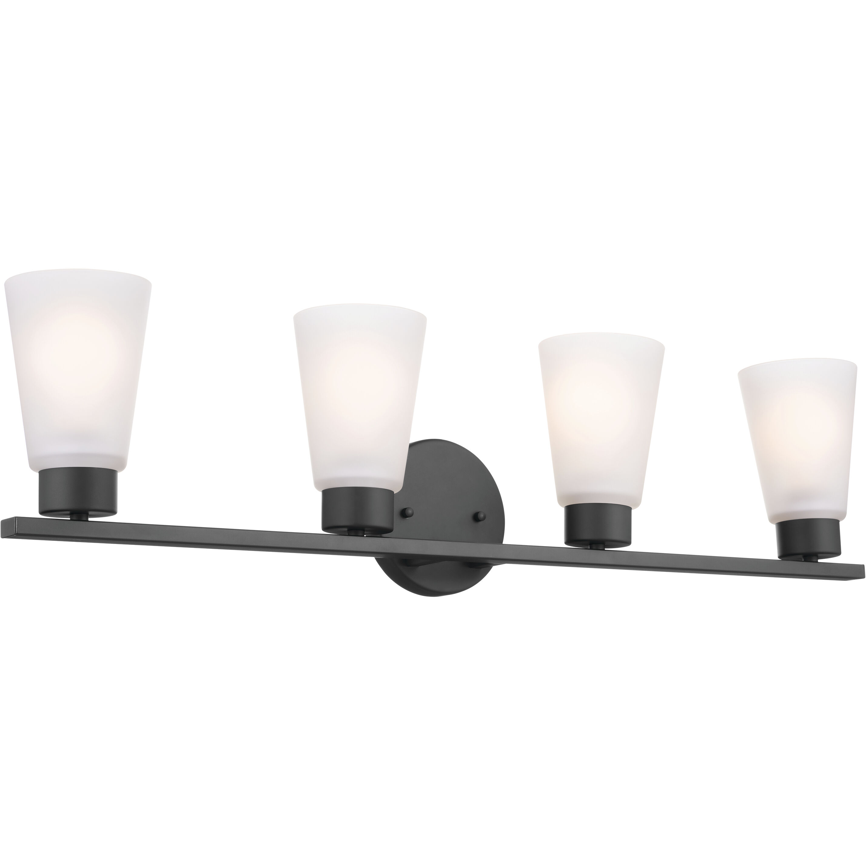 Stamos 4 Light 31 inch Black Bath Vanity Light Wall Light, 4 Arm