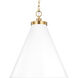 C&M by Chapman & Myers Wellfleet 1 Light 19.5 inch Matte White and Burnished Brass Pendant Ceiling Light in Matte White / Burnished Brass