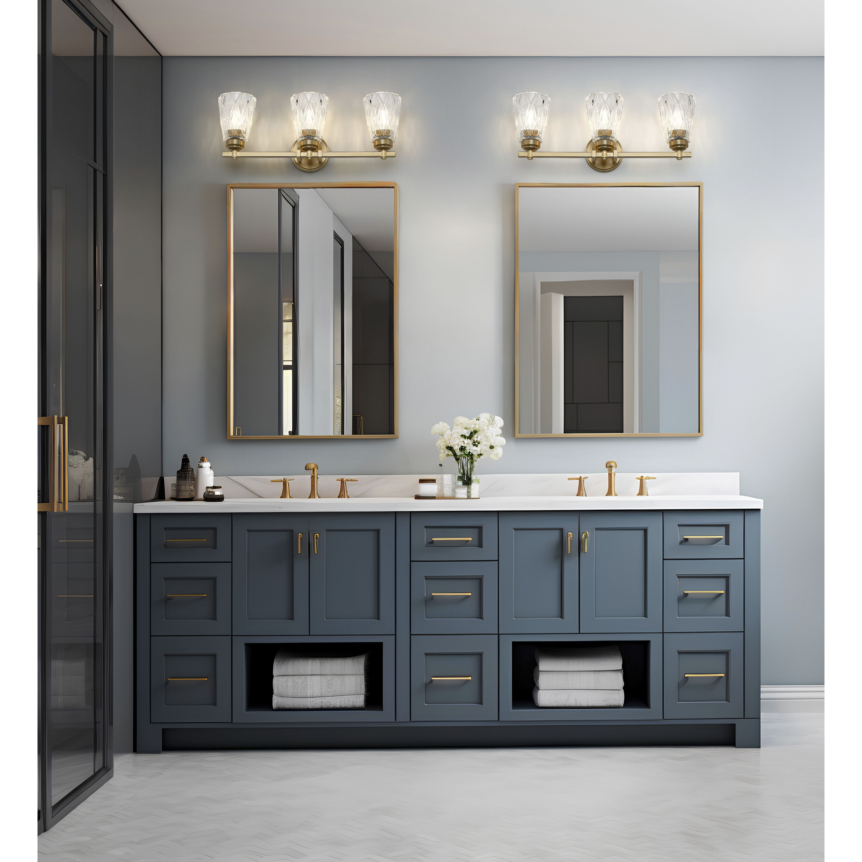 Andree Vanity Wall Light in Modern Gold