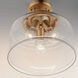 Acadia 3 Light 13 inch Heritage Semi-Flush Mount Ceiling Light