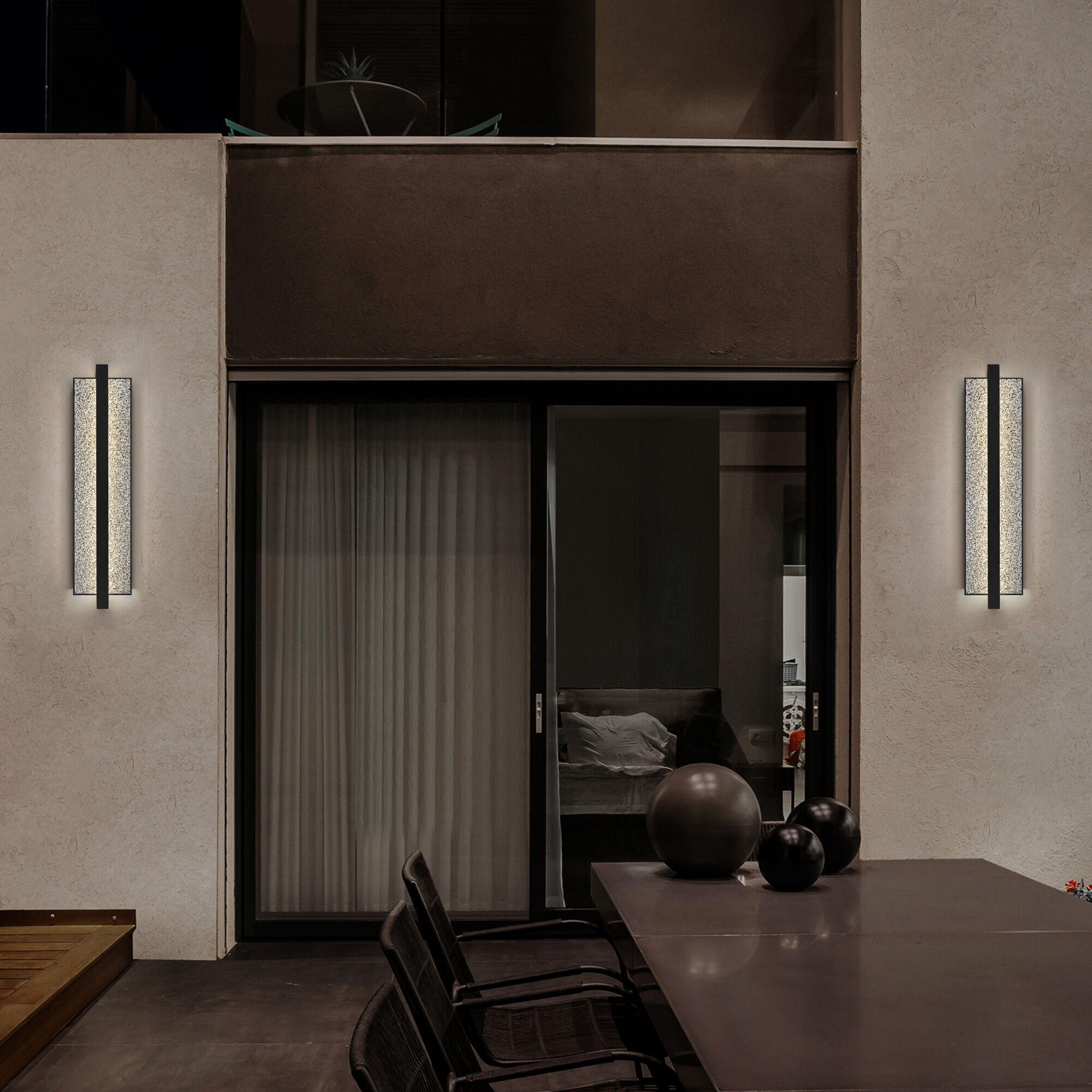 Seafoam LED 32 inch Sand Black Outdoor Wall Sconce