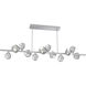 Gem LED 72 inch Classic Silver Chandelier Ceiling Light in Smoke, 2700K LED, Twisted Branch