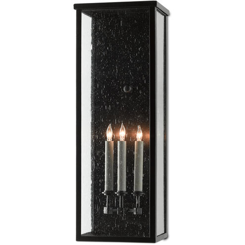 Tanzy 3 Light 28 inch Midnight Outdoor Wall Sconce, Large