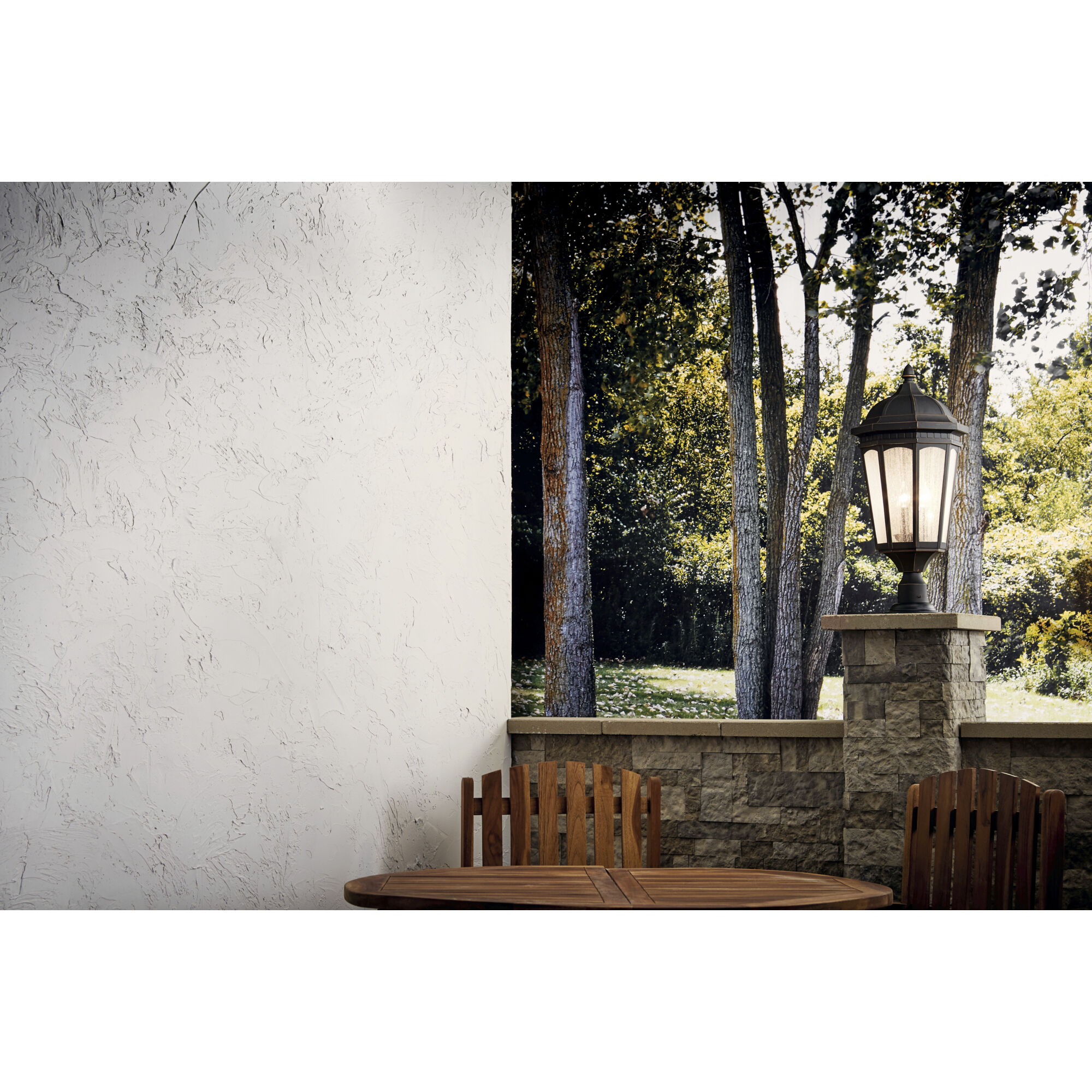 Courtyard 3 Light 27 inch Rubbed Bronze Outdoor Post Lantern