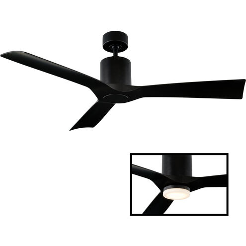 Aviator 54 inch Matte Black Downrod Ceiling Fan