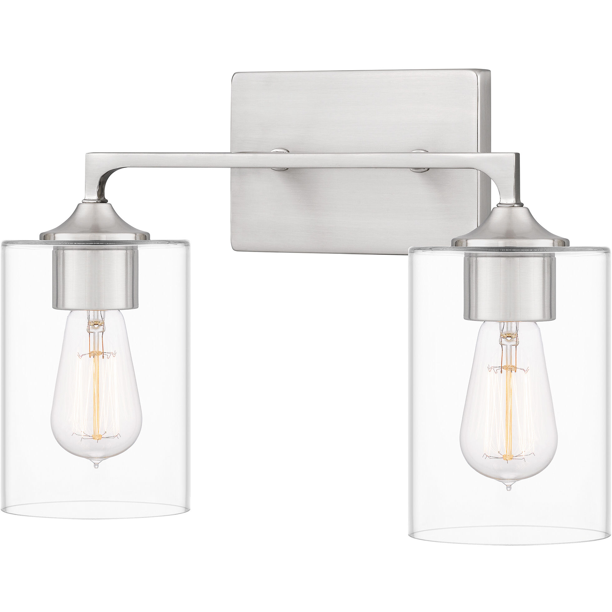 Prescott 2 Light 16 inch Brushed Nickel Bath Light Wall Light, Medium