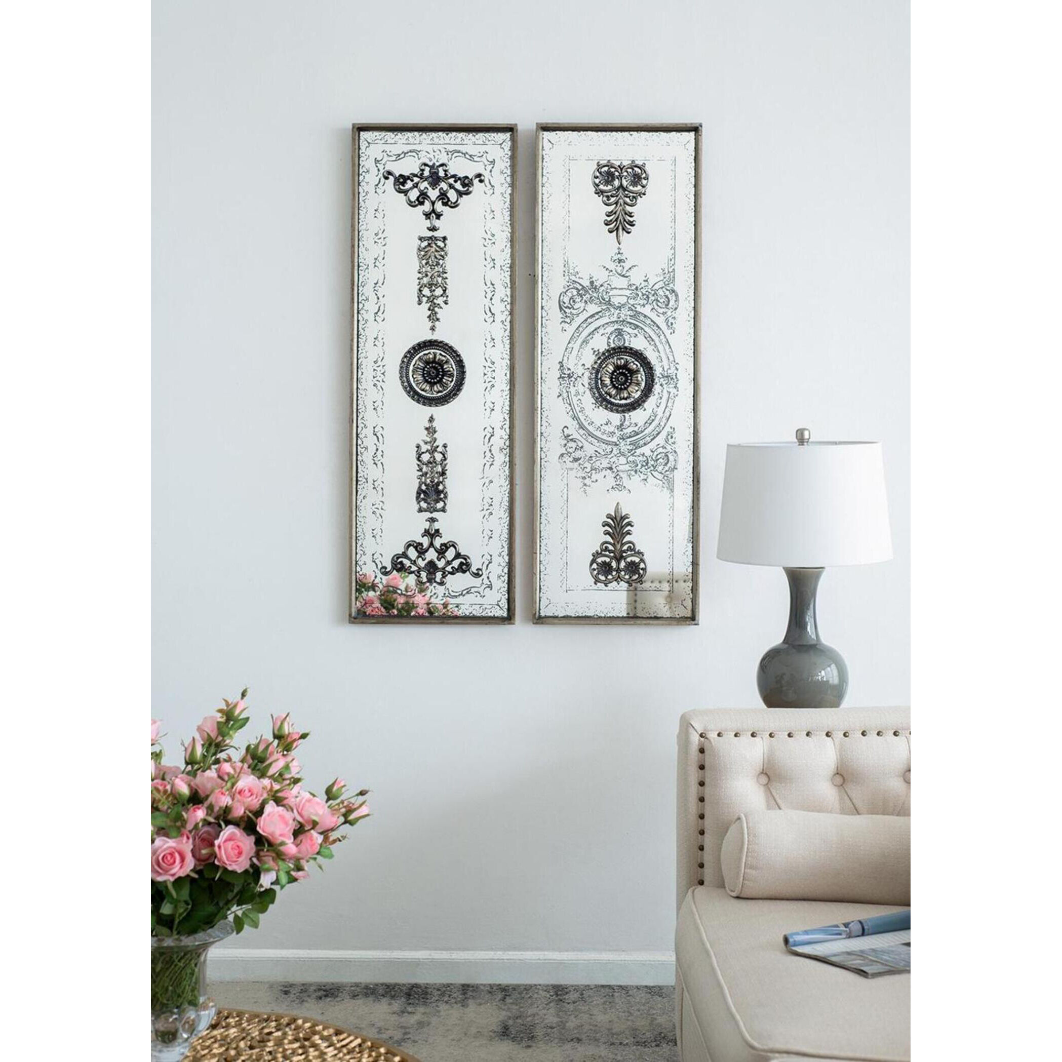Doorways Bronze and Mirrored Wall Art, Set of 2