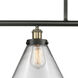 Ballston X-Large Cone 4 Light 48 inch Black Antique Brass Island Light Ceiling Light in Clear Glass