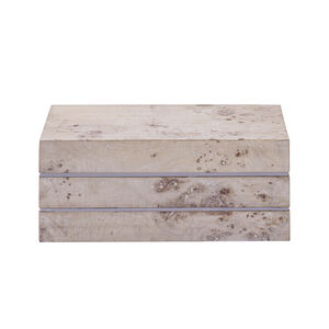 Salem 14 X 8.5 inch White Burl Wood with Satin Nickel Box, Tall