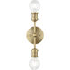 Lansdale 2 Light 5 inch Antique Brass Vanity Sconce Wall Light