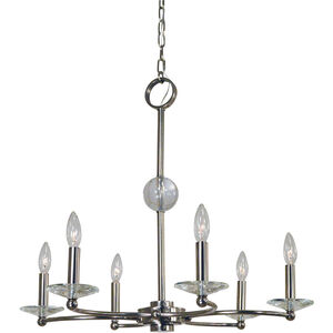 Pirouette 6 Light 26 inch Polished Nickel Dining Chandelier Ceiling Light