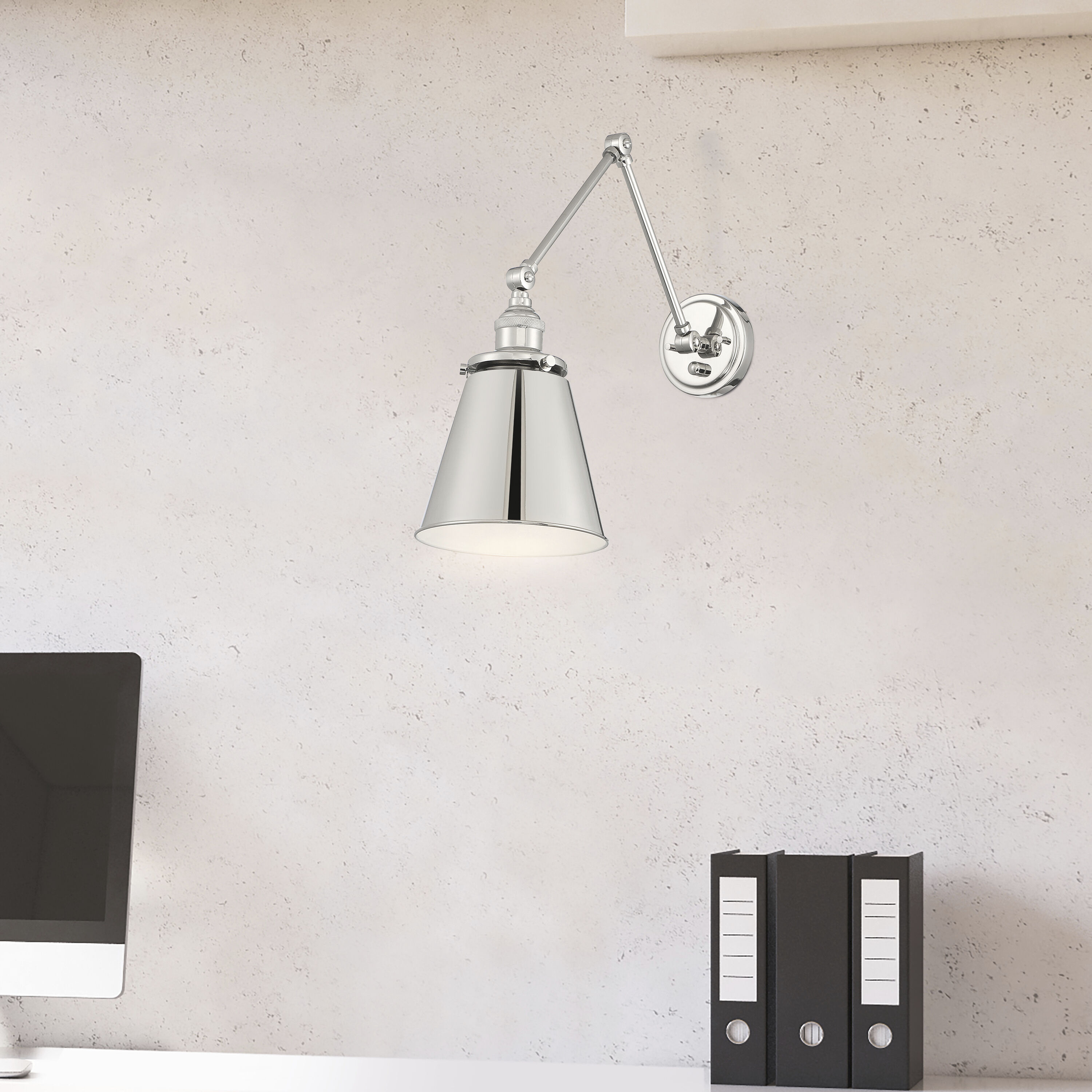 Bayard 25 inch 60.00 watt Polished Nickel Swing Arm Wall Wall Light