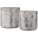 Faux Birch Black and Beige and Pale Gray Planter, Medium