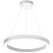 Ringer LED 28 inch White Chandelier Ceiling Light, 1 Tier