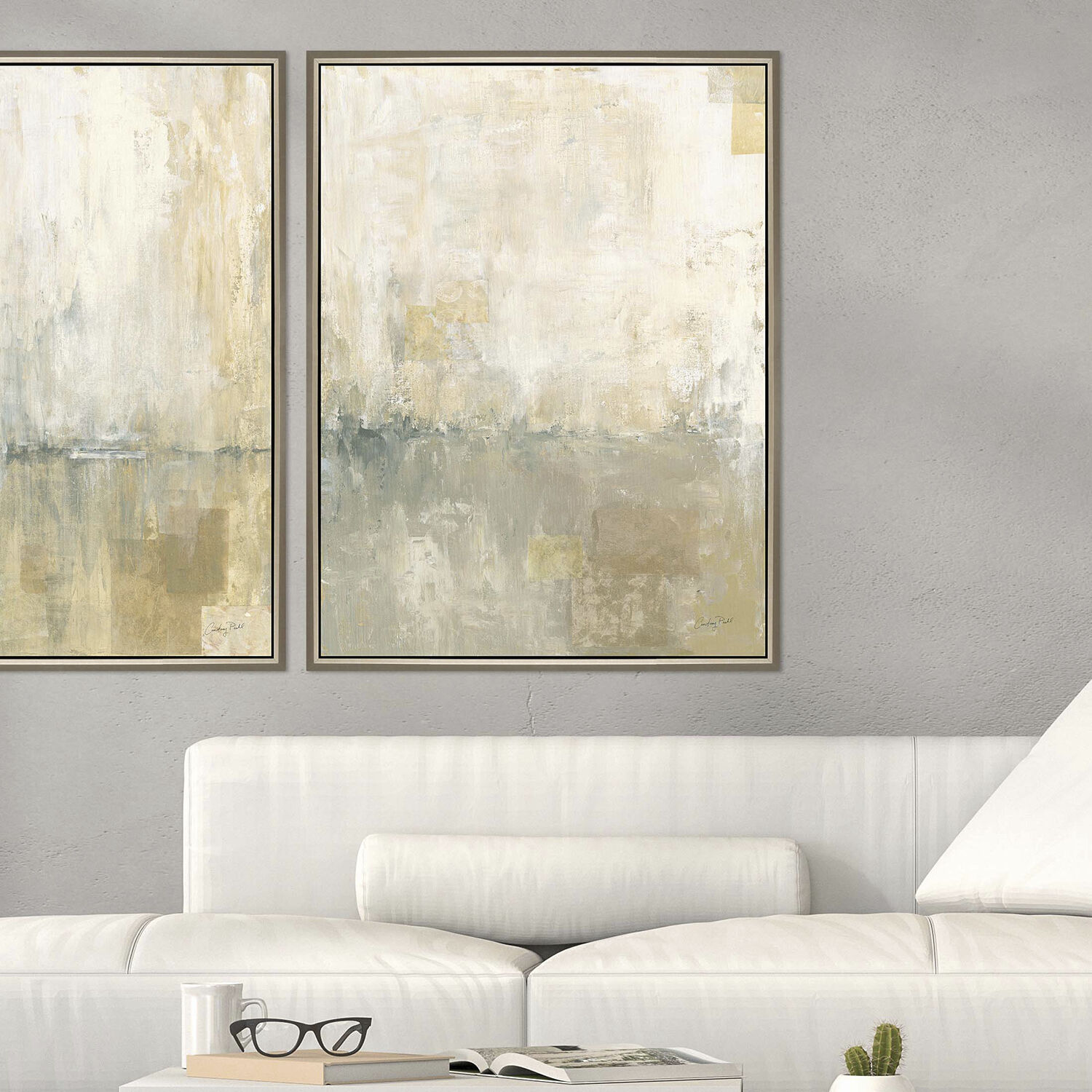 Morning Light Gray and Beige and Neutral Canvas