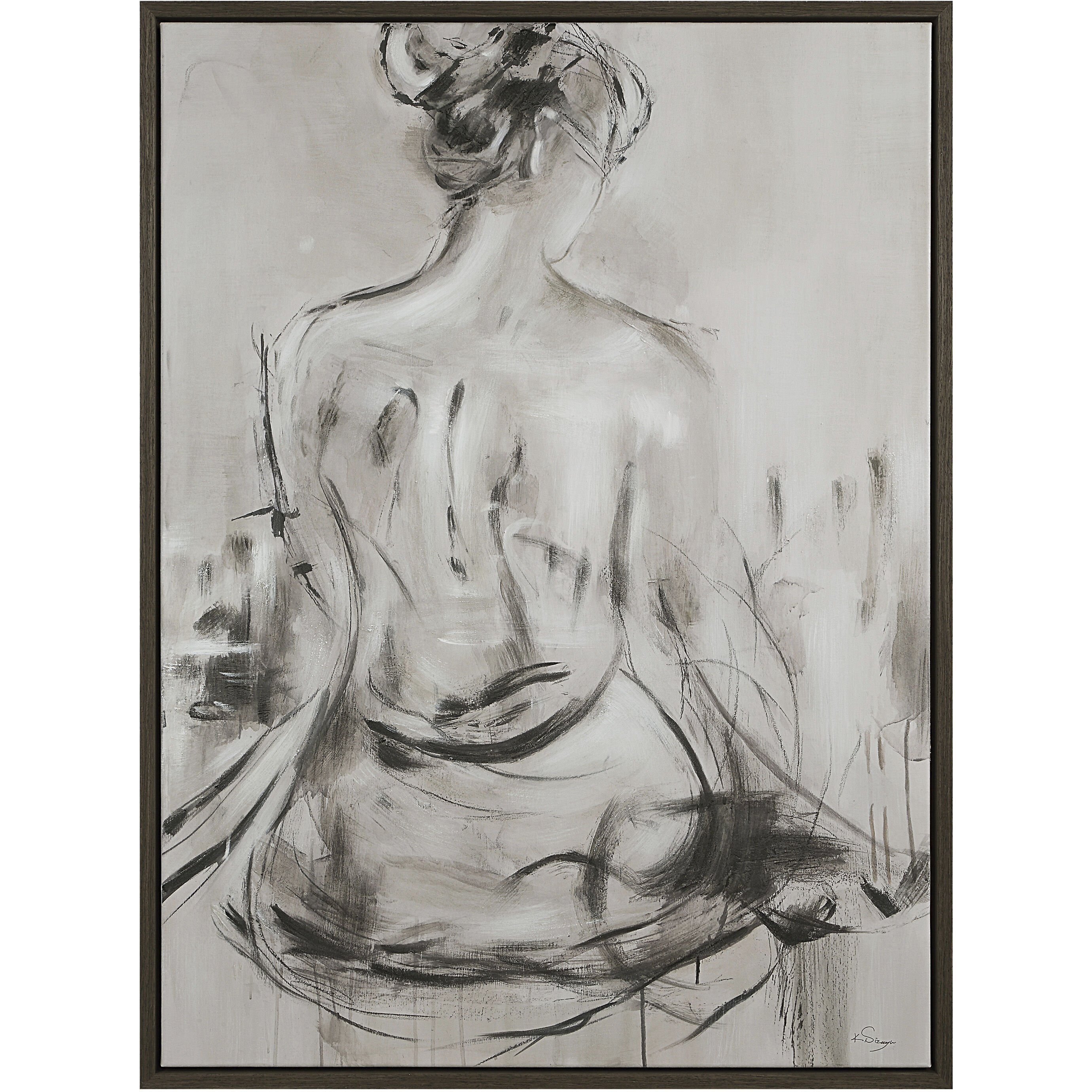 Evelyne Dark Brown Canvas Art