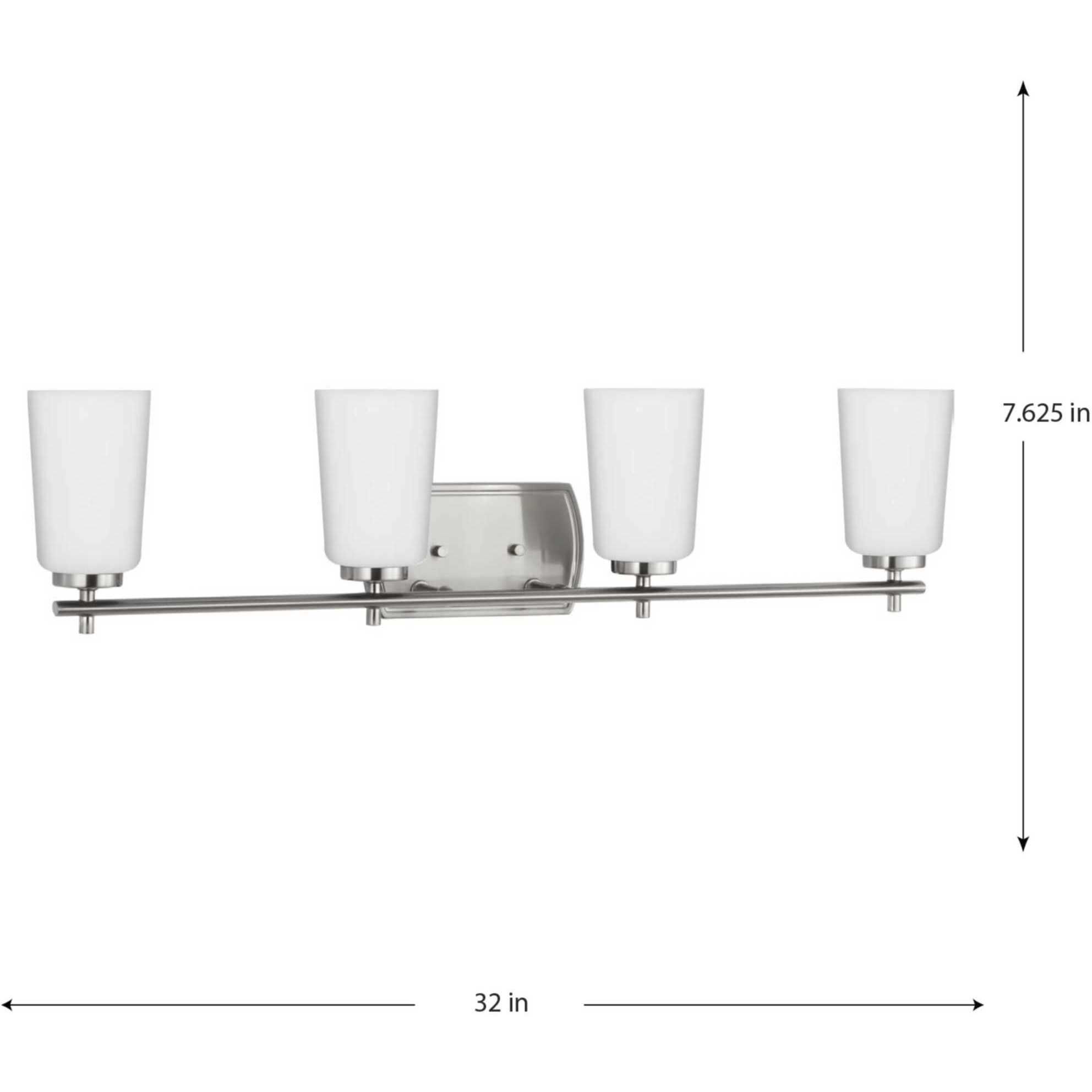 Adley 4 Light 32 inch Brushed Nickel Bath Vanity Light Wall Light