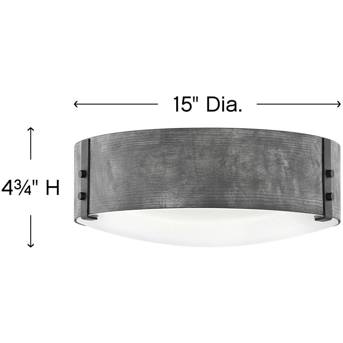 Open Air Sawyer LED 15 inch Aged Zinc with Distressed Black Outdoor Flush Mount