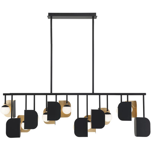 Cornice 14 Light 19 inch Gold and Black Chandelier Ceiling Light